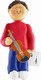 Male Musician Violin Ornament (Brown Hair)